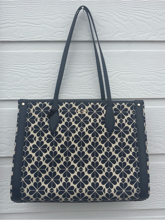 kate spade Handbags - kate spade Navy and Cream Floral Jacquard Tote NWOB